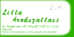 lilla arokszallasi business card